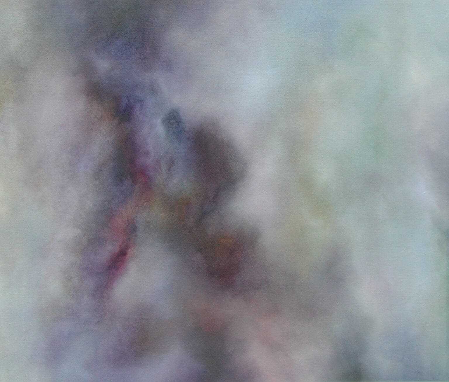 Abstract Oil Painting with a blend of muted colors with a soft, cloudy texture.