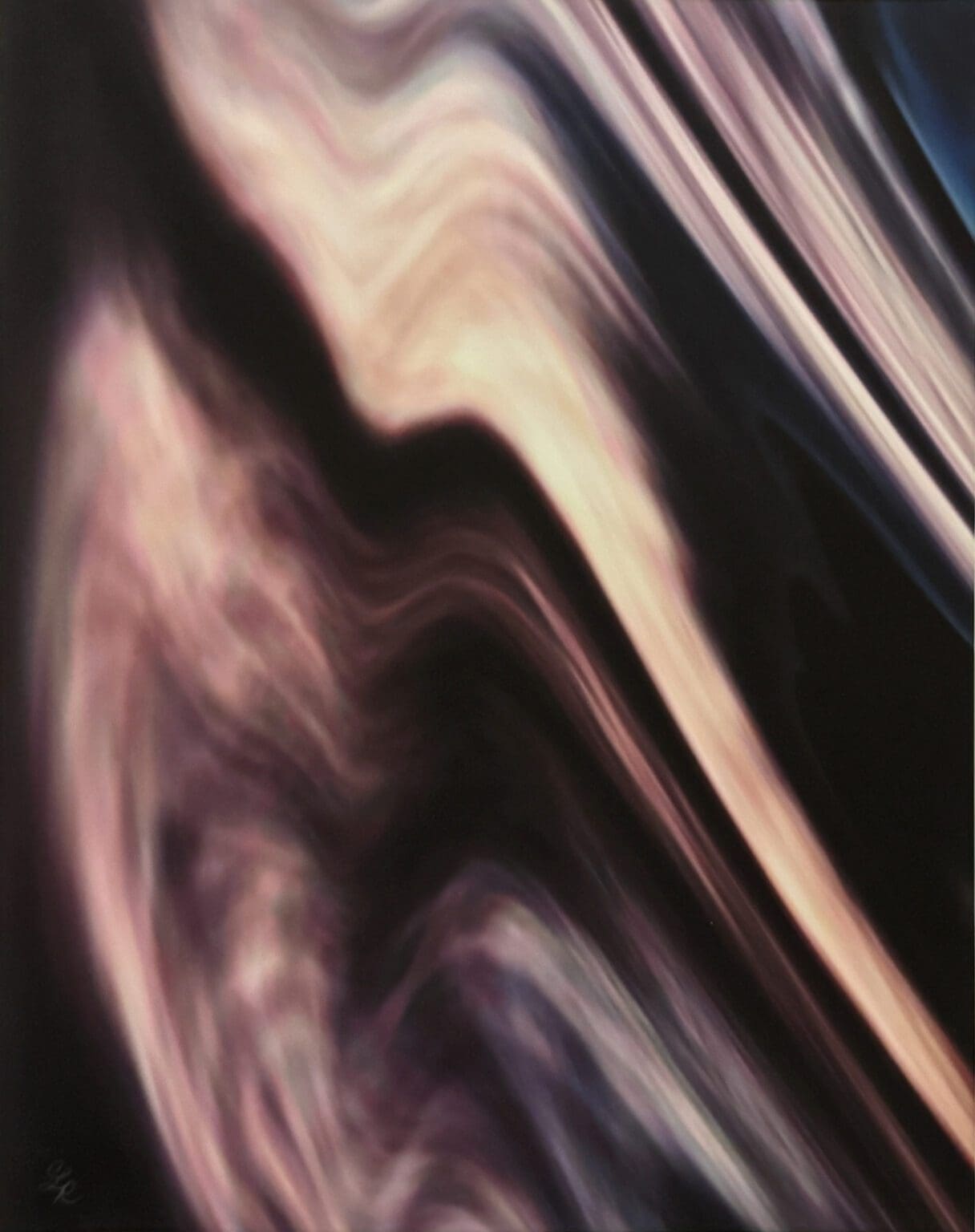 Abstract swirling pattern digital print with dark and light brown tones.